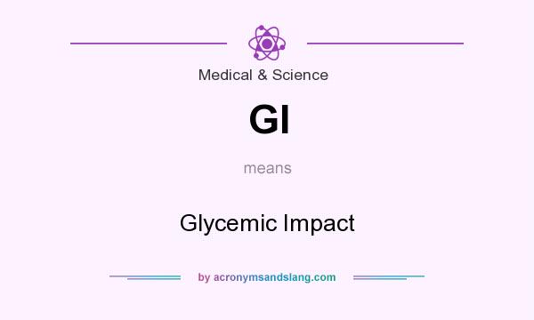 What does GI mean? It stands for Glycemic Impact