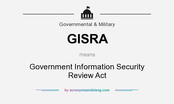 What does GISRA mean? It stands for Government Information Security Review Act