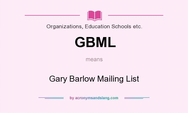 What does GBML mean? It stands for Gary Barlow Mailing List
