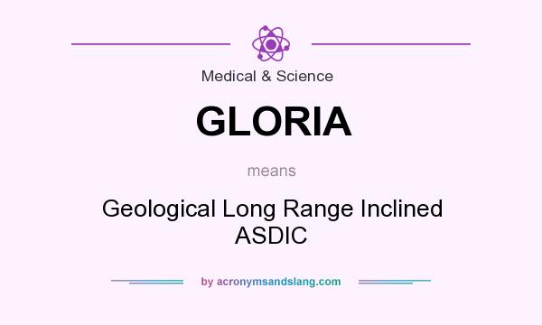 What does GLORIA mean? It stands for Geological Long Range Inclined ASDIC