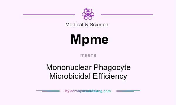 What does Mpme mean? It stands for Mononuclear Phagocyte Microbicidal Efficiency