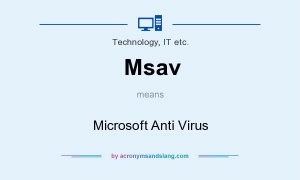 What does Msav mean? It stands for Microsoft Anti Virus