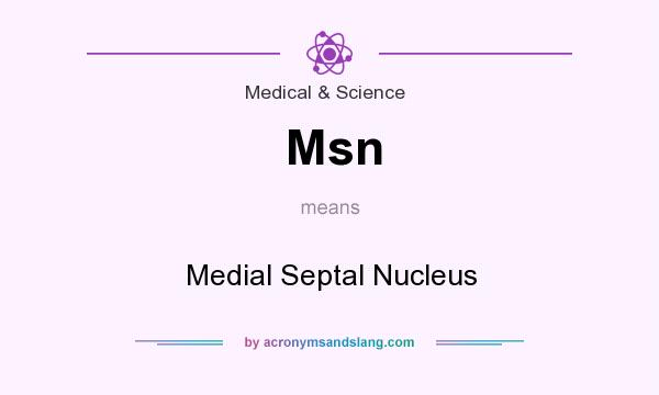 What does Msn mean? It stands for Medial Septal Nucleus