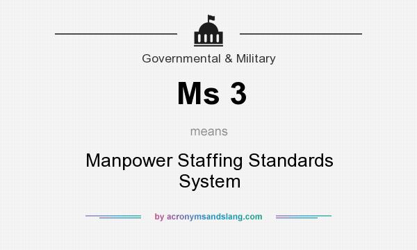 What does Ms 3 mean? It stands for Manpower Staffing Standards System
