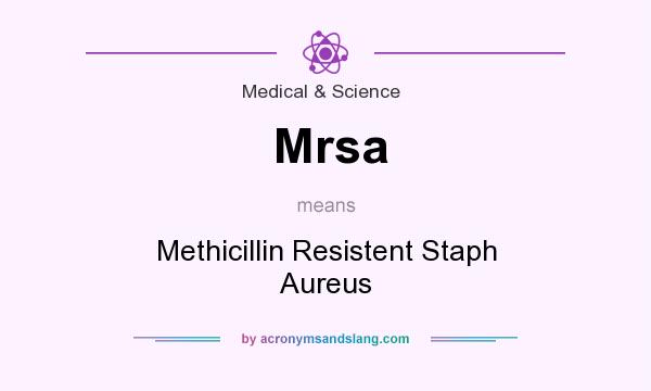 What does Mrsa mean? It stands for Methicillin Resistent Staph Aureus