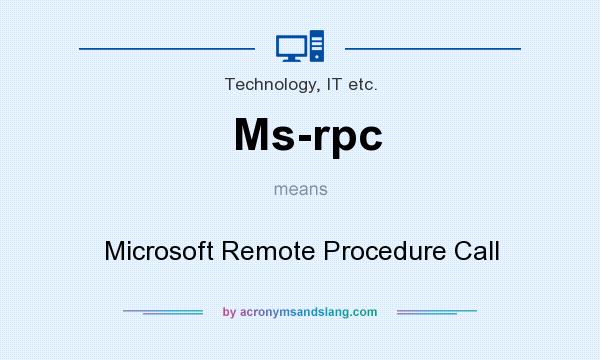 What does Ms-rpc mean? It stands for Microsoft Remote Procedure Call