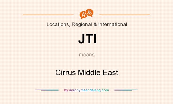 What does JTI mean? It stands for Cirrus Middle East