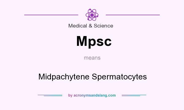 What does Mpsc mean? It stands for Midpachytene Spermatocytes