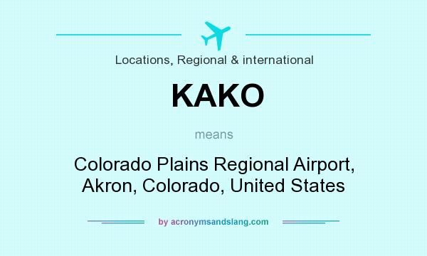 What does KAKO mean? It stands for Colorado Plains Regional Airport, Akron, Colorado, United States