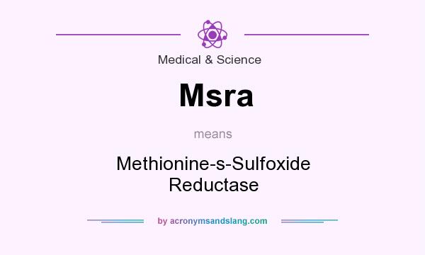 What does Msra mean? It stands for Methionine-s-Sulfoxide Reductase
