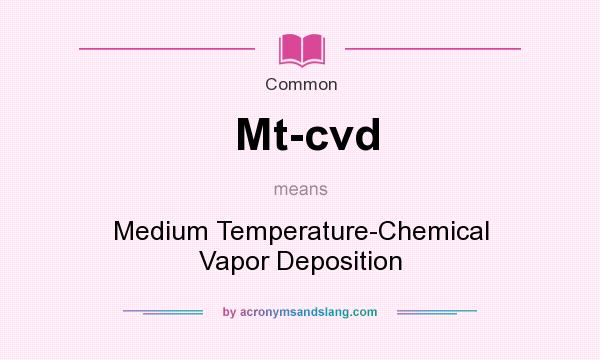 What does Mt-cvd mean? It stands for Medium Temperature-Chemical Vapor Deposition