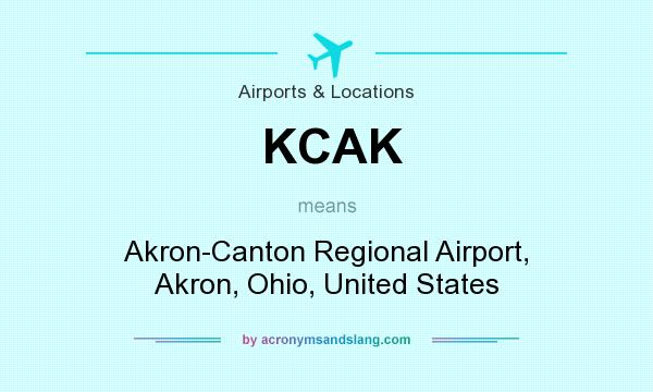 What does KCAK mean? It stands for Akron-Canton Regional Airport, Akron, Ohio, United States