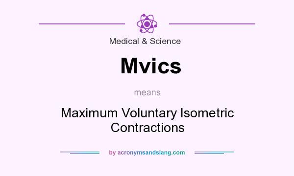 What does Mvics mean? It stands for Maximum Voluntary Isometric Contractions