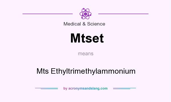 What does Mtset mean? It stands for Mts Ethyltrimethylammonium