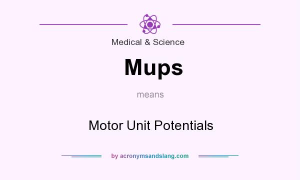 What does Mups mean? It stands for Motor Unit Potentials