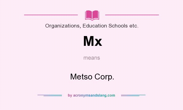 What does Mx mean? It stands for Metso Corp.