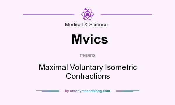 What does Mvics mean? It stands for Maximal Voluntary Isometric Contractions