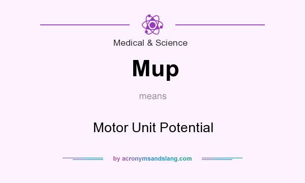 What does Mup mean? It stands for Motor Unit Potential
