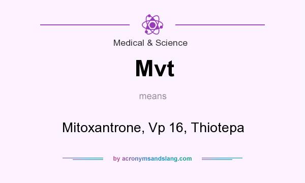 What does Mvt mean? It stands for Mitoxantrone, Vp 16, Thiotepa