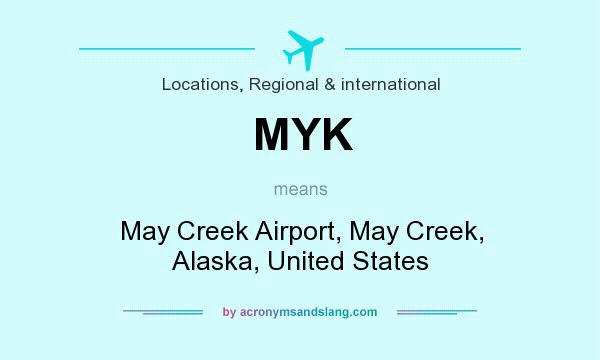 What does MYK mean? It stands for May Creek Airport, May Creek, Alaska, United States