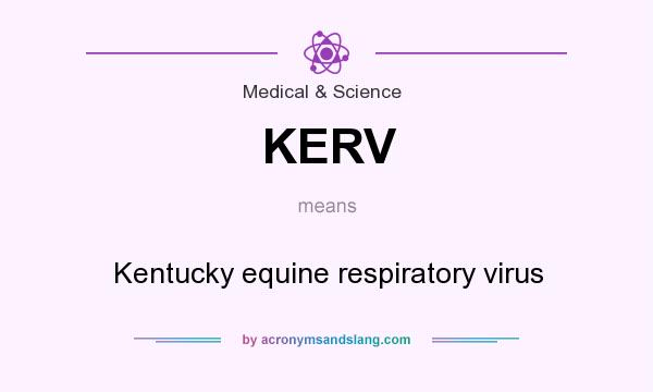 What does KERV mean? It stands for Kentucky equine respiratory virus