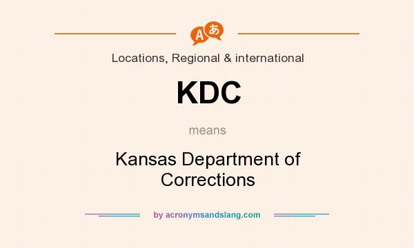What does KDC mean? It stands for Kansas Department of Corrections
