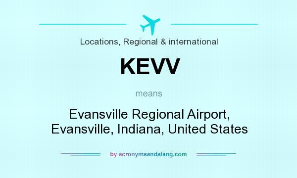 What does KEVV mean? It stands for Evansville Regional Airport, Evansville, Indiana, United States