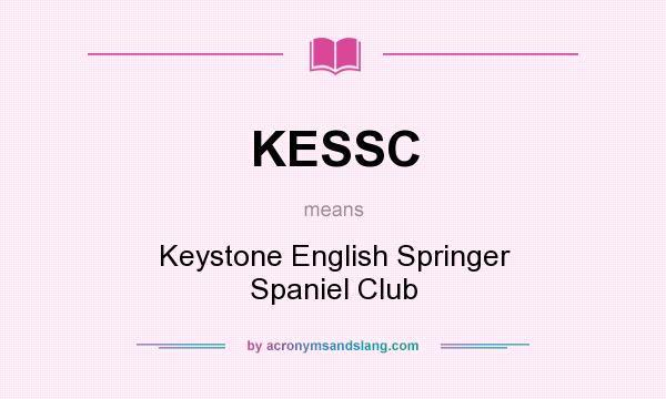 What does KESSC mean? It stands for Keystone English Springer Spaniel Club