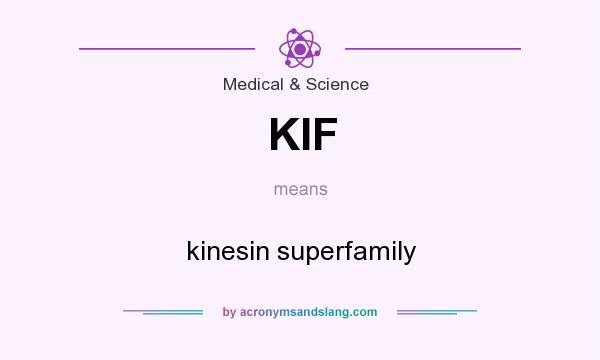 What does KIF mean? It stands for kinesin superfamily