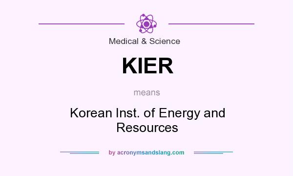 What does KIER mean? It stands for Korean Inst. of Energy and Resources