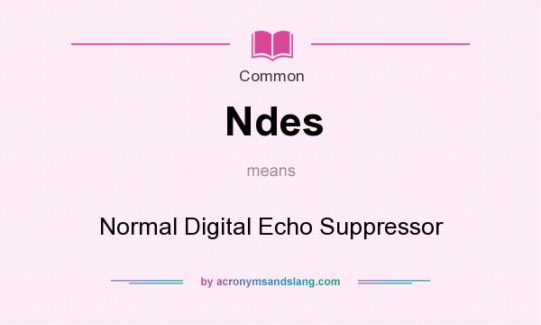 What does Ndes mean? It stands for Normal Digital Echo Suppressor