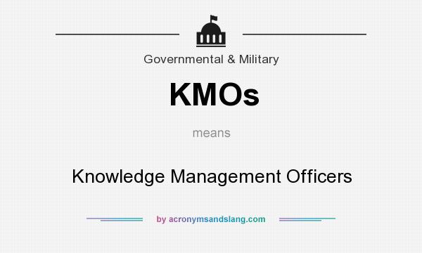What does KMOs mean? It stands for Knowledge Management Officers