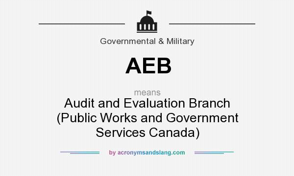 What does AEB mean? It stands for Audit and Evaluation Branch (Public Works and Government Services Canada)