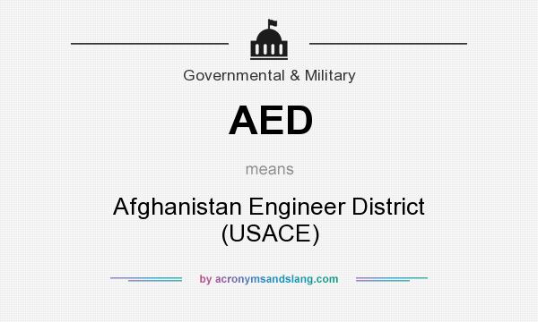 What does AED mean? It stands for Afghanistan Engineer District (USACE)