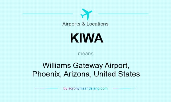 What does KIWA mean? It stands for Williams Gateway Airport, Phoenix, Arizona, United States