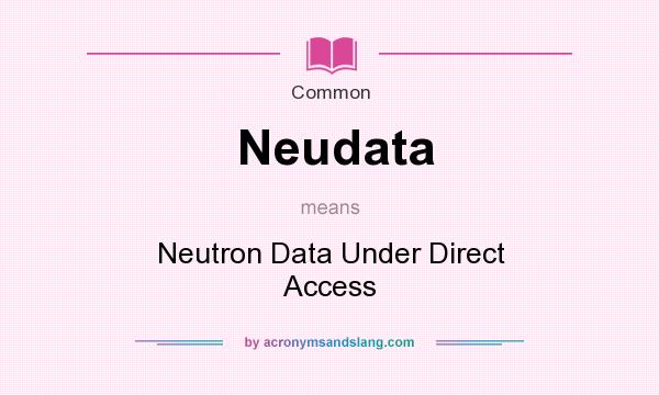 What does Neudata mean? It stands for Neutron Data Under Direct Access