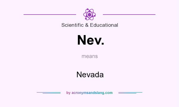 What does Nev. mean? It stands for Nevada