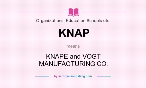 What does KNAP mean? It stands for KNAPE and VOGT MANUFACTURING CO.