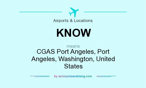 What does KNOW mean? It stands for CGAS Port Angeles, Port Angeles, Washington, United States