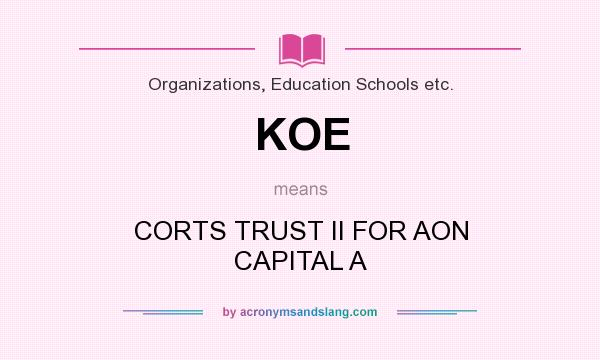 What does KOE mean? It stands for CORTS TRUST II FOR AON CAPITAL A