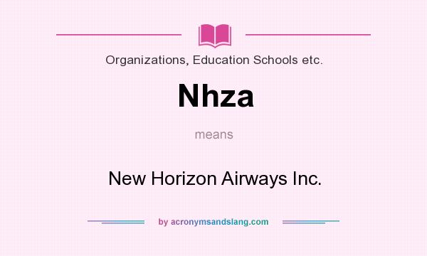 What does Nhza mean? It stands for New Horizon Airways Inc.
