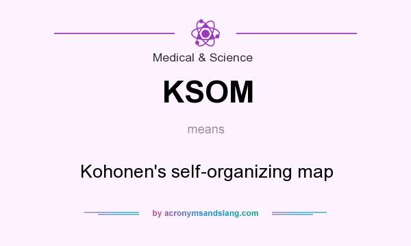 What does KSOM mean? It stands for Kohonen`s self-organizing map