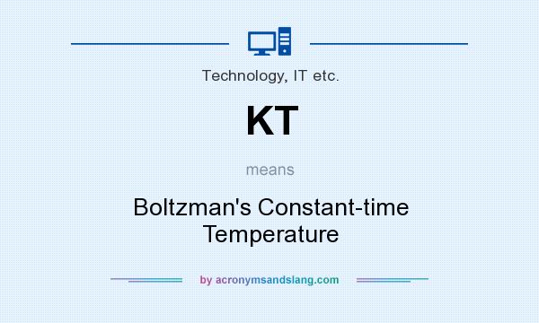 What does KT mean? It stands for Boltzman`s Constant-time Temperature