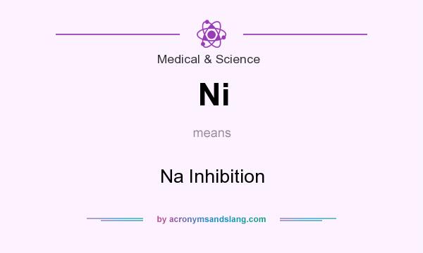 What does Ni mean? It stands for Na Inhibition