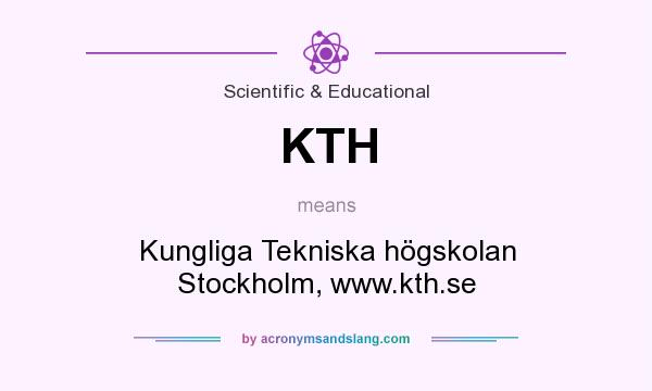 What does KTH mean? It stands for Kungliga Tekniska högskolan Stockholm, www.kth.se