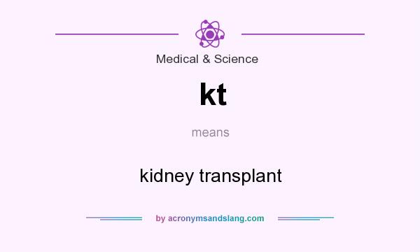 What does kt mean? It stands for kidney transplant