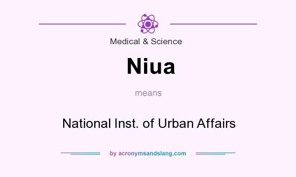 What does Niua mean? It stands for National Inst. of Urban Affairs