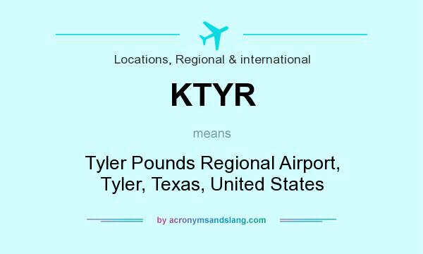 What does KTYR mean? It stands for Tyler Pounds Regional Airport, Tyler, Texas, United States