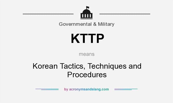 What does KTTP mean? It stands for Korean Tactics, Techniques and Procedures