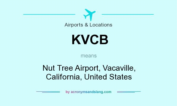 What does KVCB mean? It stands for Nut Tree Airport, Vacaville, California, United States